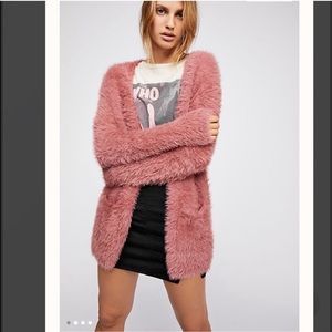 Free People Faux Fur Cardi